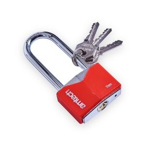 Amtech 50mm Long shackle rhombic chrome plated iron padlock