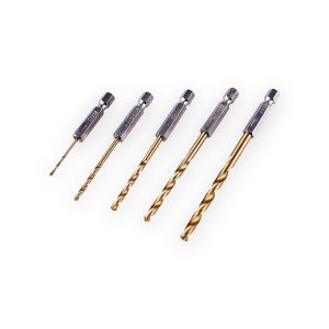 Amtech 6.25mm (1/4") Titanium coated high speed steel (HSS) drill bit set – 5 Piece