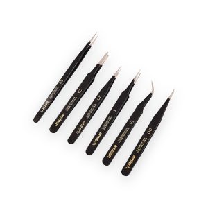 Amtech coated tweezer set – 6 Piece