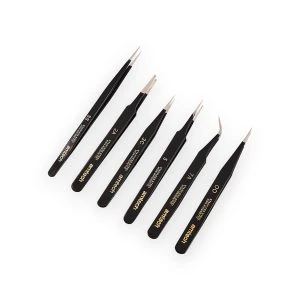 Amtech coated tweezer set – 6 Piece