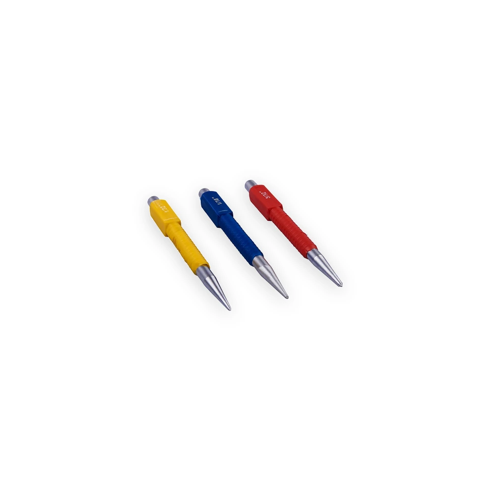 Amtech three-piece colour coded centre punch set Amtech three-piece colour coded centre punch set