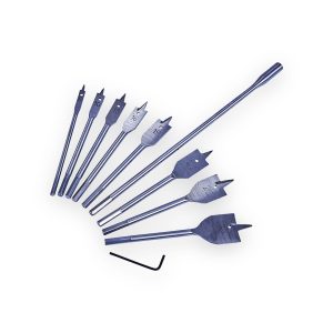 Amtech Flat Wood Bit Set With 30mm (12") Extension – 8 Piece