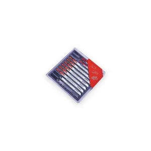 Amtech ten-piece jigsaw blade set in a clear storage case with red label