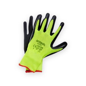 Amtech Large (Size 9) Hi-Vis latex coated gloves