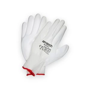 Amtech Large (Size 9) Light duty polyurethane-coated work gloves - white