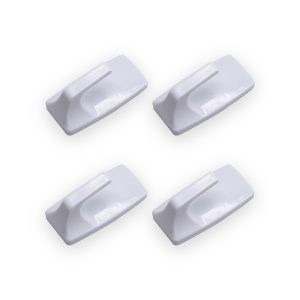 Amtech rectangular, removable self-adhesive hook set (2.8cm x 5.2cm) – 4 Piece
