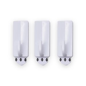 Amtech rectangular, removable self-adhesive hook set (2cm x 5cm) – 3 Piece
