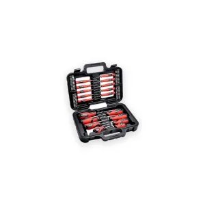 Amtech L1706 58-piece screwdriver and bit set in open storage case