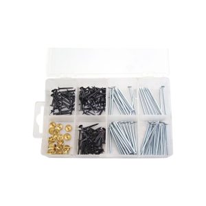 Amtech set of assorted nails, tacks and push pins – 500 Piece