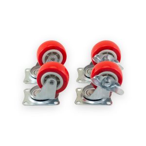 Amtech S5670 50mm swivel castor set, four wheels with two brakes, 140kg total load