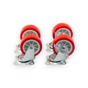 Amtech S5675 75mm swivel castor set, four wheels with two brakes, 200kg total load