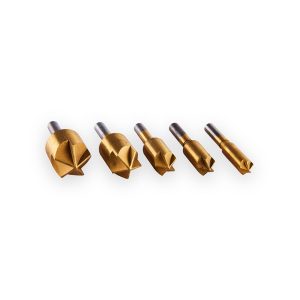 Amtech titanium-coated countersink bit set – 5 Piece