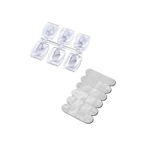 Amtech transparent removable hook set (2.2cm x 2.8cm) – 6 Piece