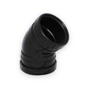 Aquaflow 110mm Push Fit Soil 135° Bend Double Socket Black