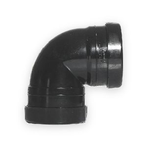 Aquaflow 110mm Push Fit Soil 90° Knuckle Bend Double Socket Black