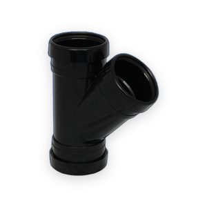 Aquaflow 110mm Push Fit Soil Branch 135° Triple Socket Black