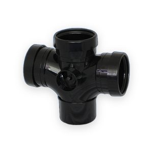 Aquaflow 110mm Push Fit Soil Branch 92.5° Double Socket Black
