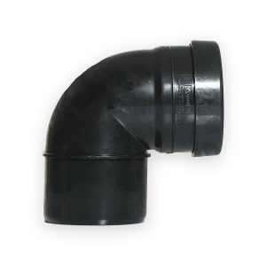 Aquaflow 110mm Push Fit Soil Knuckle Bend 90° Single Socket/Spigot Black