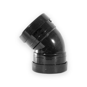 Aquaflow 110mm Pushfit 135° Double Socket Bend Black