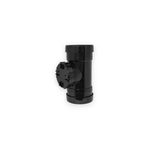 Aquaflow110mm black pushfit double socket access pipe with removable inspection cap