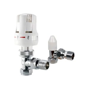 Aumix 15mm Angle Thermostatic Valve + Lock Shield CP