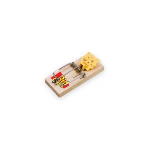 The Big Cheese STV110 wooden rat trap with yellow cheese pedal and metal spring