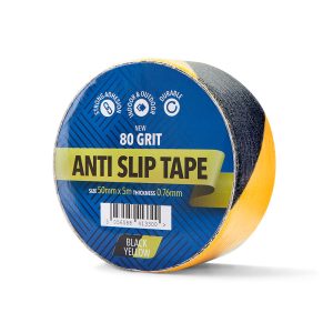 C Tie 80 Grit Anti Slip Tape 50mm X 5m X 0.76mm Black & Yellow