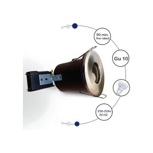Brightex GU10 Holder Downlight IP65 Brushed Chrome