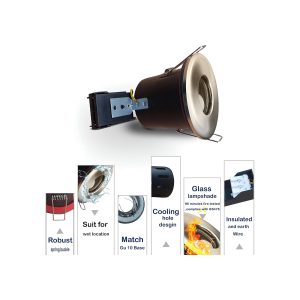 Brightex GU10 Holder Downlight IP65 Brushed Chrome