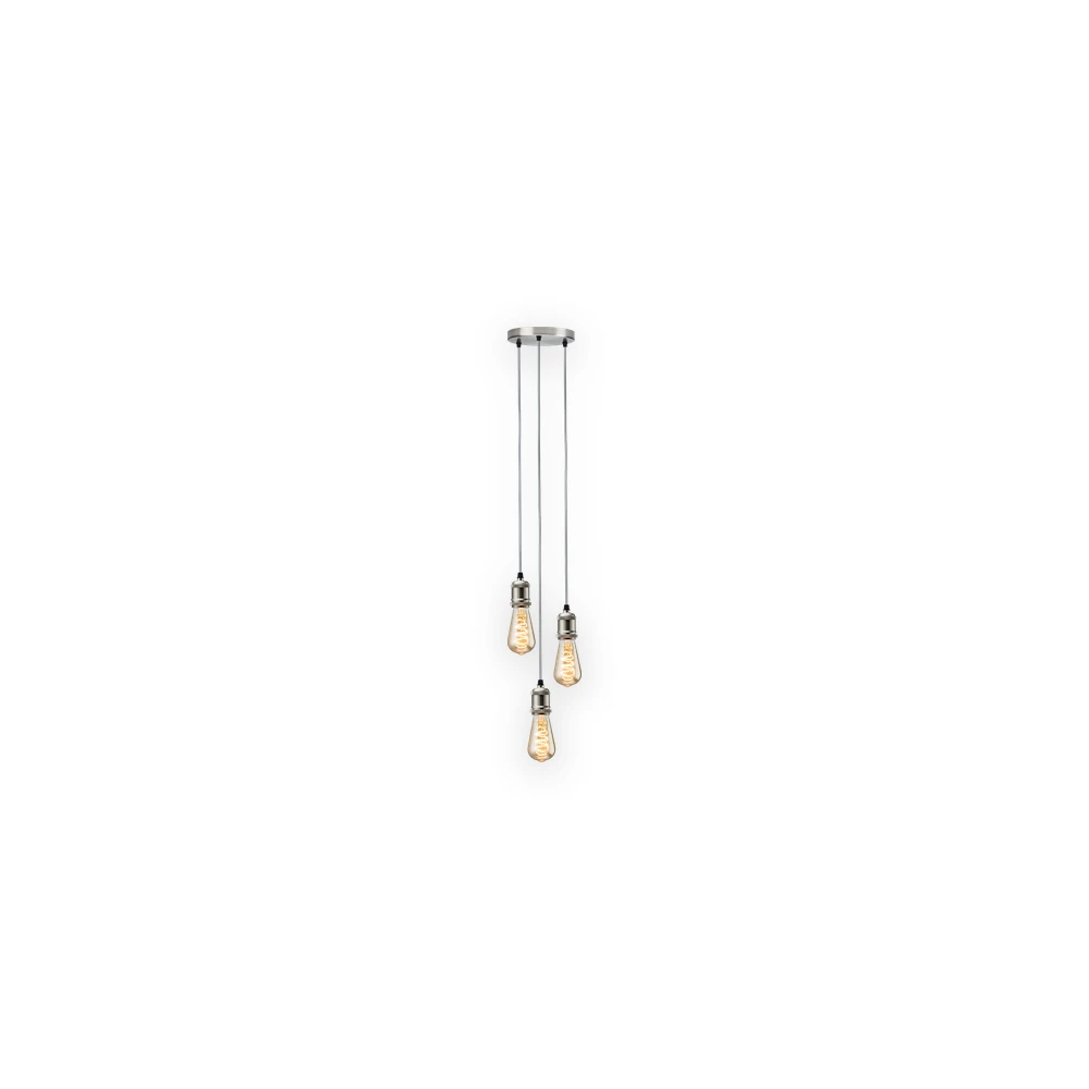 CALLA - 230V E27 Vintage 3 Light Pendant - Brushed Chrome CALLA - 230V E27 Vintage 3 Light Pendant - Brushed Chrome
