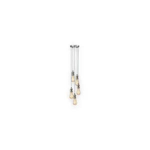 CALLA - 230V E27 Vintage 5 Light Pendant - Brushed Chrome