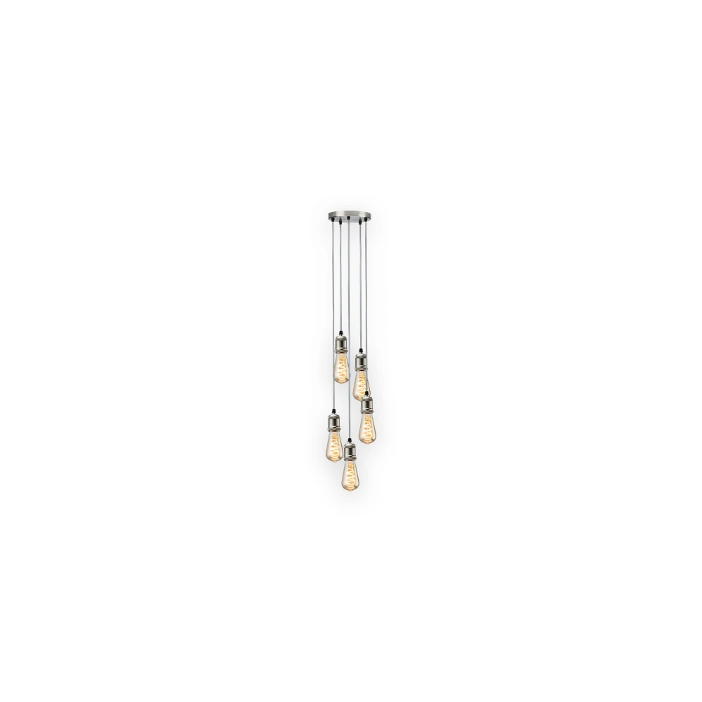 CALLA - 230V E27 Vintage 5 Light Pendant - Brushed Chrome CALLA - 230V E27 Vintage 5 Light Pendant - Brushed Chrome