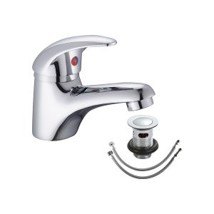 CHELSBAS Chelsea Small Mono Basin Single Lever C/w Click Clack Slotted Waste