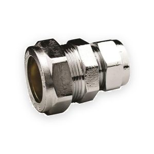 Compression Chrome Plated 15mm X 12mm Reducing Coupling