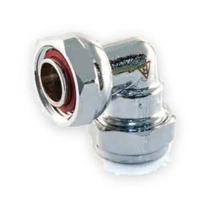 compression chrome plated bent tap connector