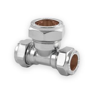 compression chrome plated reducing tee