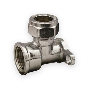 compression chrome plated wall plate elbow