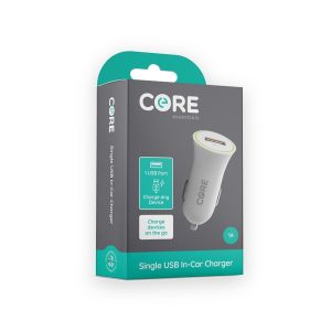 Core Single USB Car Charger White