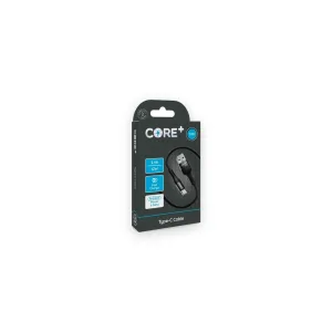 CORE+ Type-C Cable 1.2m Braided Black 2.4A 12W Fast Charge retail box