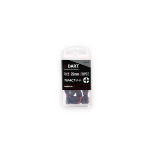 Dart PH2 25mm impact driver bits pack of 10