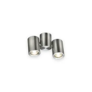 Dee Twin Surface Adjustable Round Spotlight Brushed Chrome with illuminated optics
