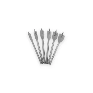 Dekton DT80289 six-piece flat wood drill bit set, 10 to 25mm