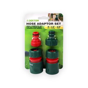 Dekton DTG6042 four-piece hose adaptor set in original retail packaging
