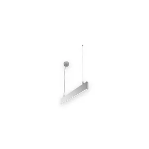 Slim suspended LED fitting with complete power cord and ceiling suspension fittings