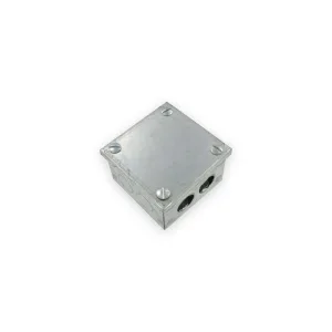 Deligo galvanised steel adaptable box with knockouts and screw-fixed lid