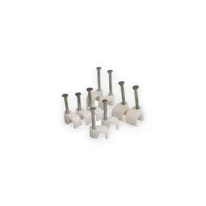 Deligo CR7W 7mm white round cable clips with steel nails