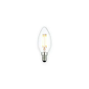 Clear LED filament candle lamp with small screw base