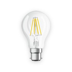 Clear filament GLS LED bulb with B22 bayonet cap