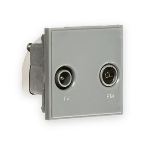 Diplexed TV /FM DAB Outlet Module 50 x 50mm - Grey - NETDITVGY
