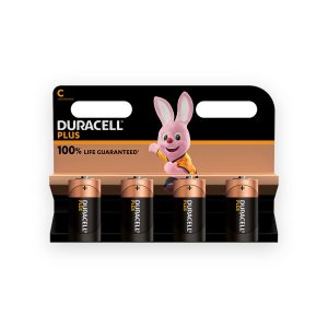 Duracell Plus Power Alkaline Batteries C – Pack of 4